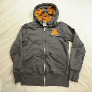 Nike Born To Lead 09 Kids Full Zip Hoodie Black Orange Graphic Detail Size L